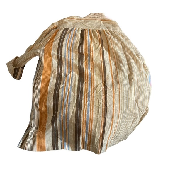 Vintage Teddi of California Linen Blend Striped Tunic Blouse – Size M (Fits 14) - Picture 7 of 8